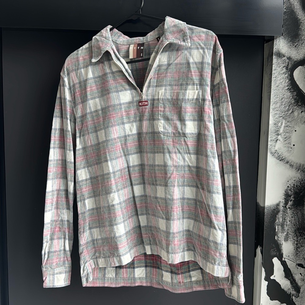 KITH Plaid Long Sleeve Quarter Zip Collar Shirt - Unisex/Men/Women XS